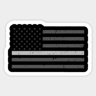 Corrections Officer - Thin Silver Line American Flag Sticker